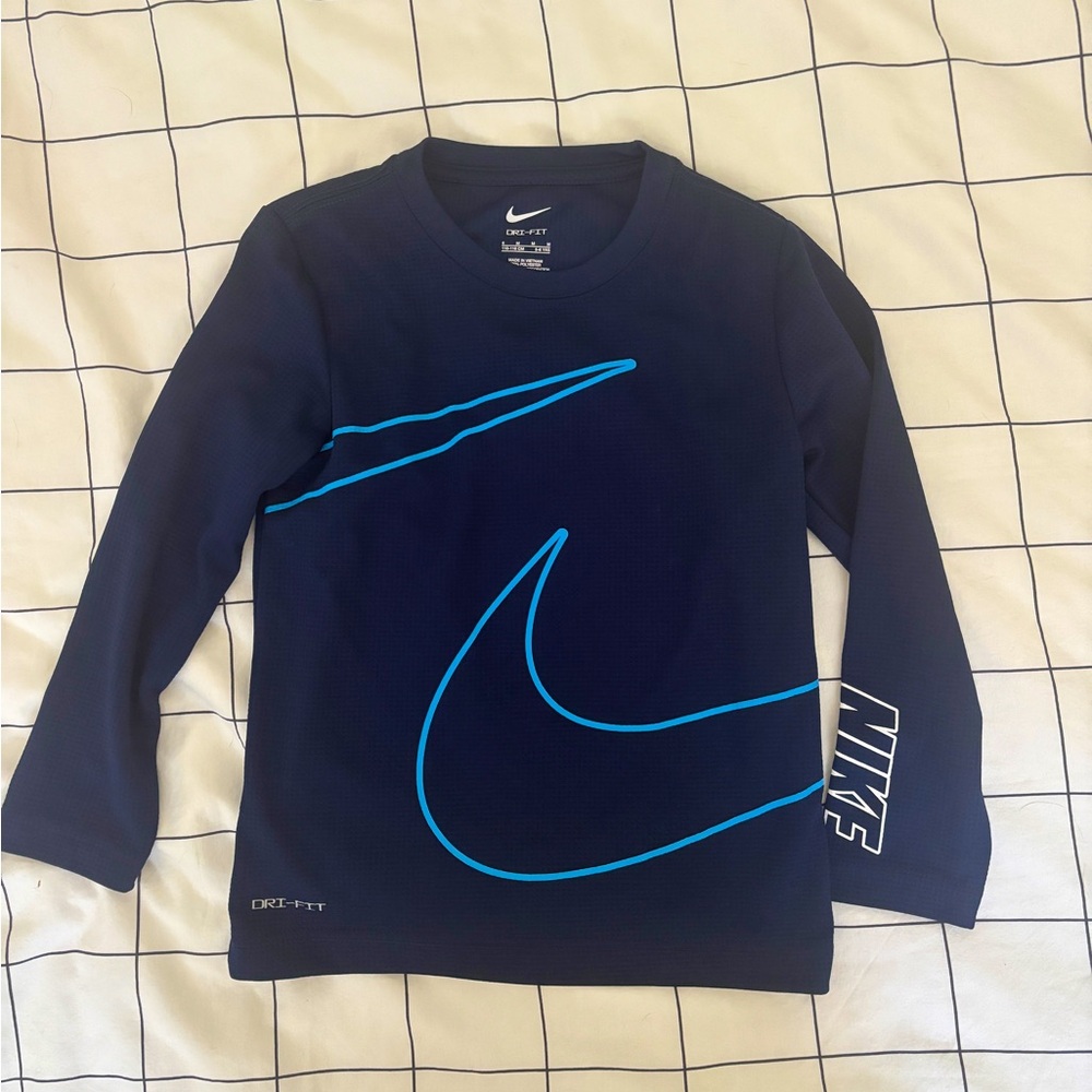 Nike Kids Dark Blue Long Sleeve Tee size small